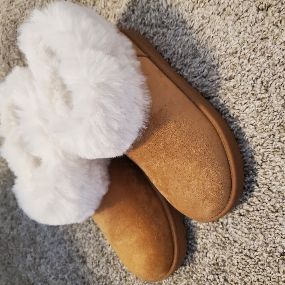 Cozy Tan and White Girls Boots